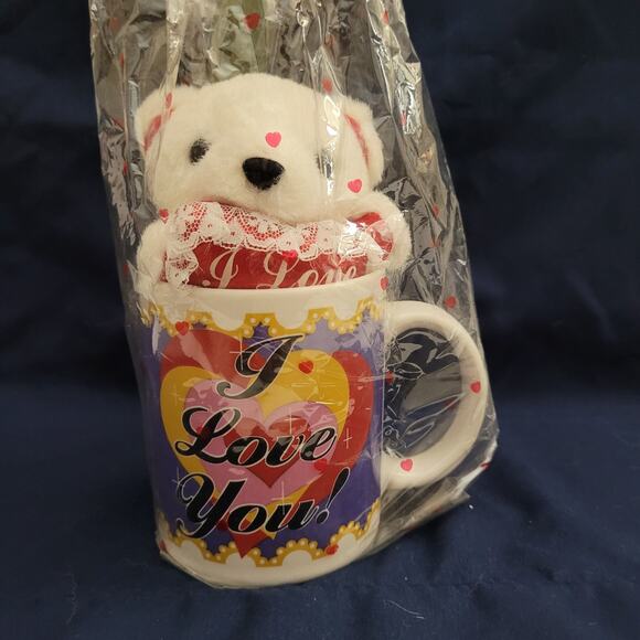 Romantic "I Love You" Coffee Cup with Teddy Bear & Rose - Picture 2 of 8